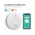 Détecteur de fumée photoélectrique intelligent sans fil portable avec batterie 3V WIFI, alarme incendie avec WIFI - supermarchand